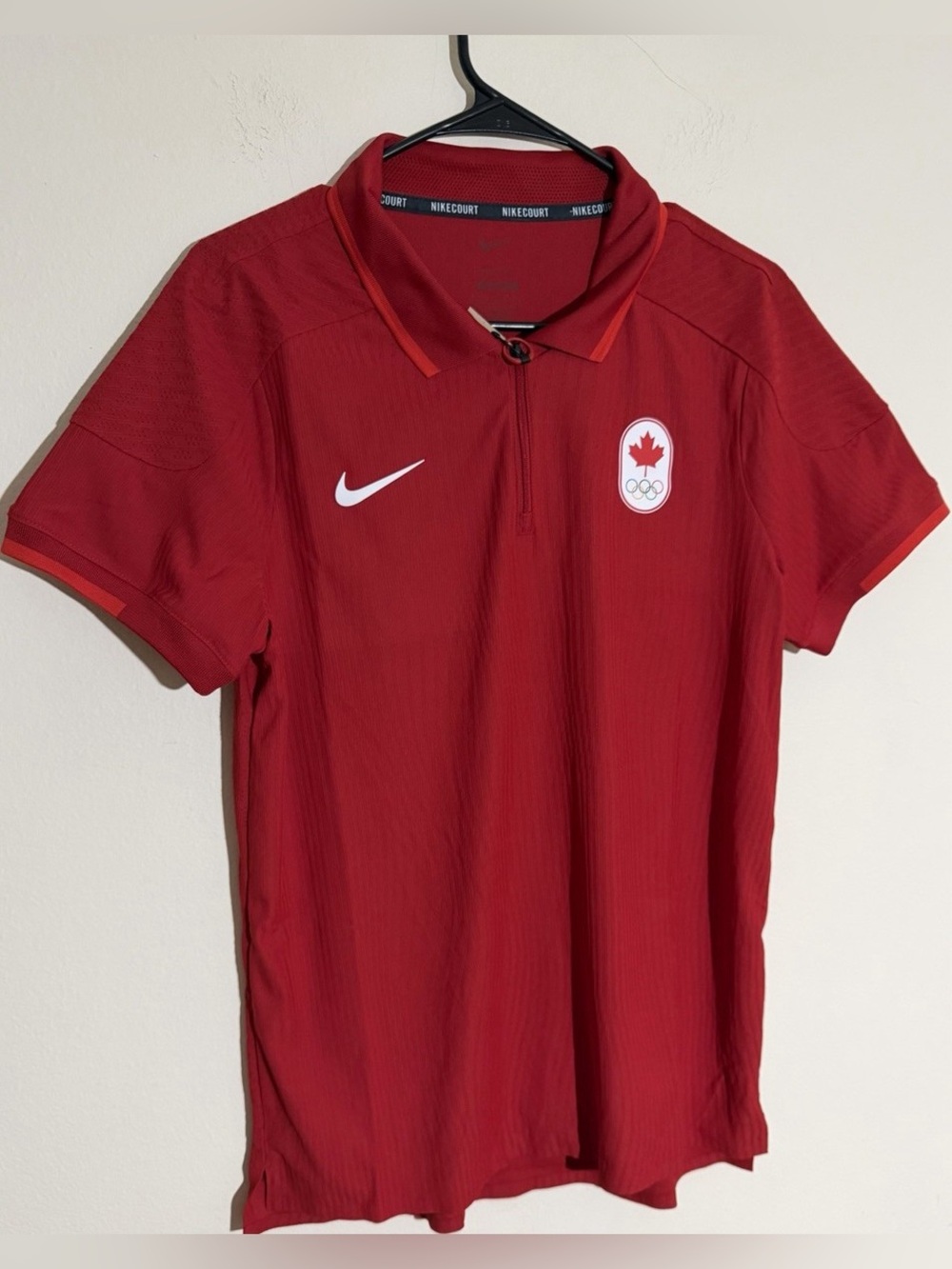 NWT Men's Nike Court Team Canada Dri-FIT Tennis Polo Shirt FD8720-689 Sz Meduim